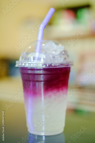 Butterfly pea with lemon an...
