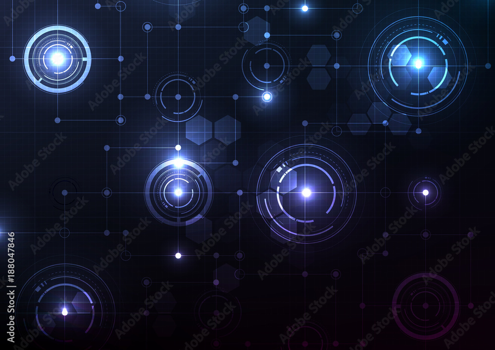 Technological intelligent circuit system background vector