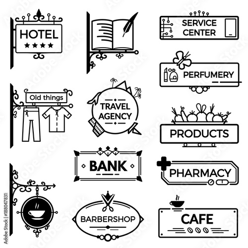 Modern vintage wrought metal signboards and plastic retro billboards products.