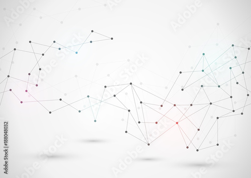 Abstract connecting dots and lines. Connection science and technology background. Vector illustration.