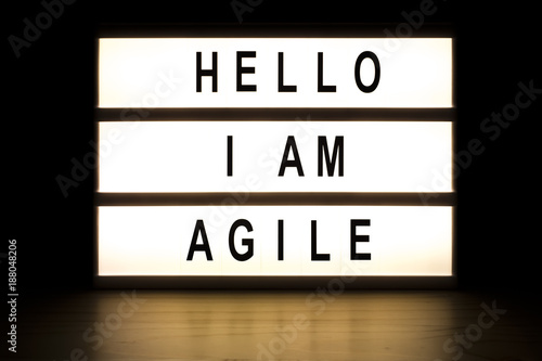 Hello I am agile light box sign board photo