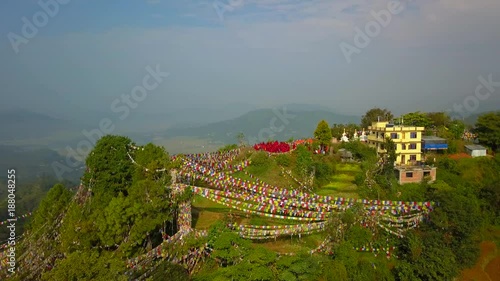 Tibetan Monks near Monastery, Kathmandu valley, Nepal - October 17, 2017