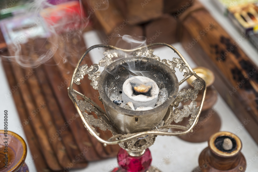 Fototapeta premium Smoking hookah coal 
