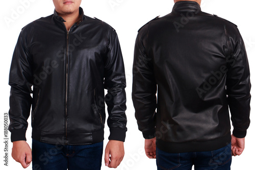 Black Leather Jacket Mockup Template
