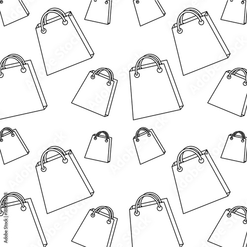 seamless pattern shopping paper bag handle image