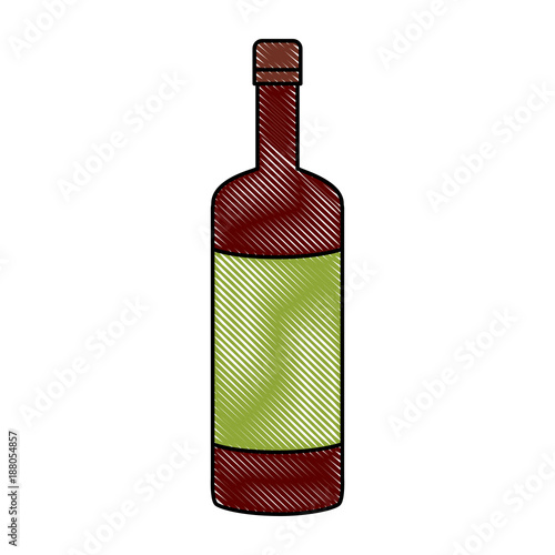 Wine bottle symbol icon vector illustration graphic design