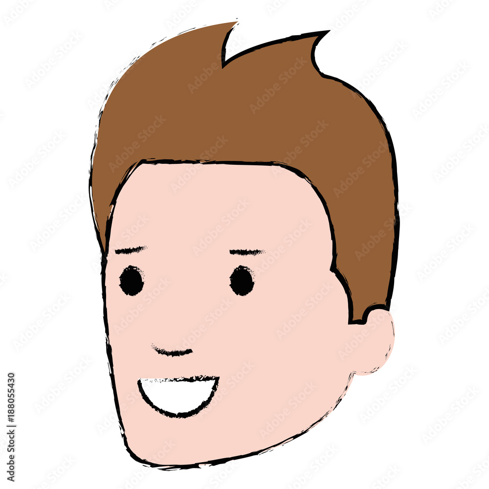 Fototapeta premium young man head avatar character