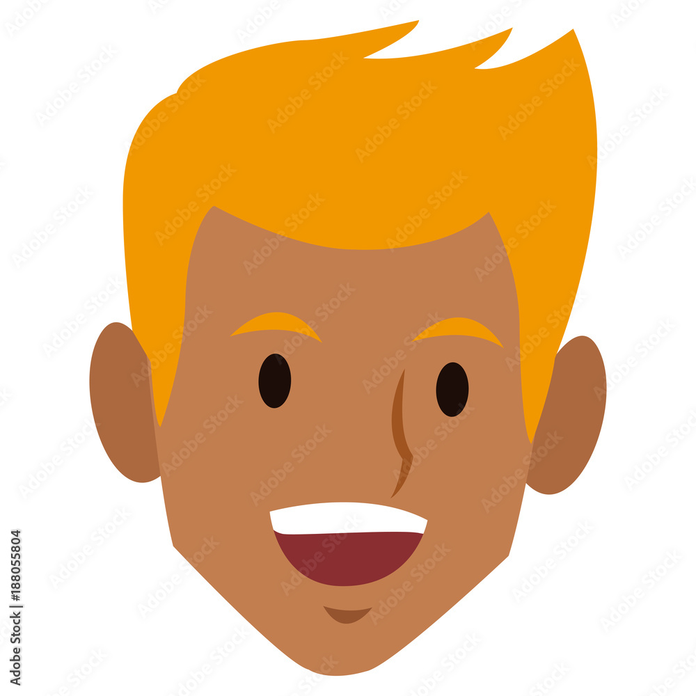 Man face smiling cartoon icon vector illustration graphic design Man face smiling cartoon icon vector illustration graphic design