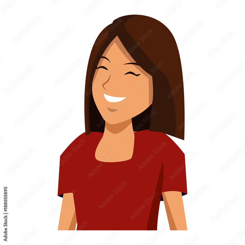 Woman profile smiling cartoon icon vector illustration graphic design Woman profile smiling cartoon icon vector illustration graphic design