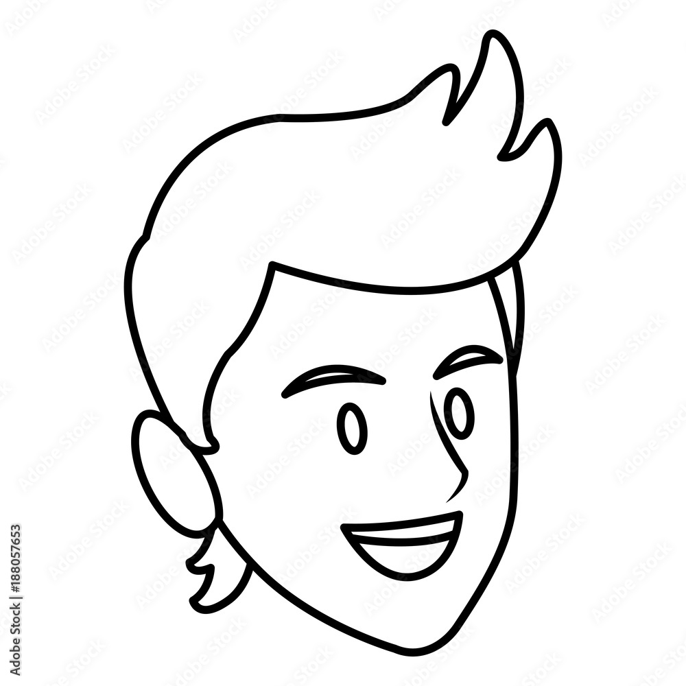 Man face smiling cartoon icon vector illustration graphic design