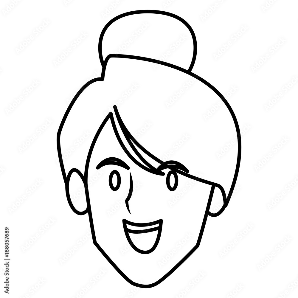 Woman face smiling cartoon icon vector illustration graphic design Woman face smiling cartoon icon vector illustration graphic design
