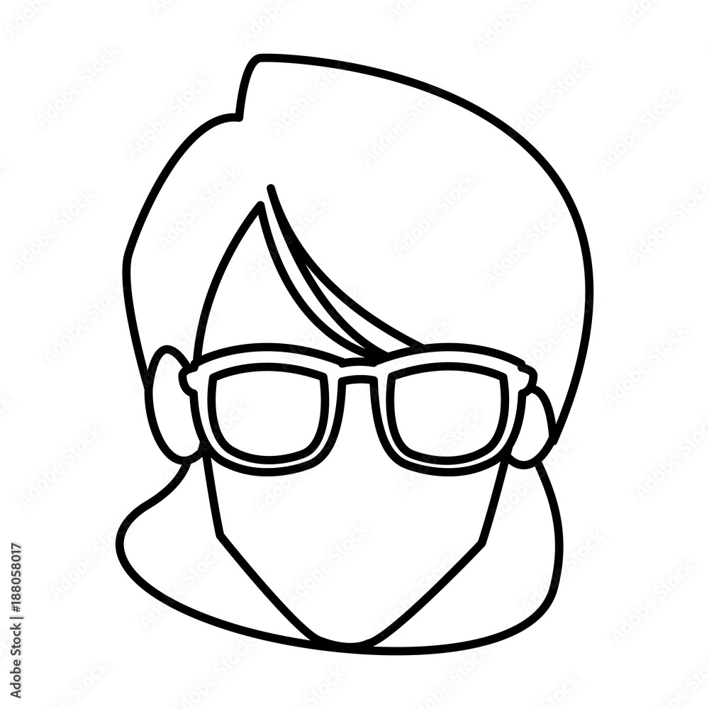 Faceless woman with glasses icon vector illustration graphic design