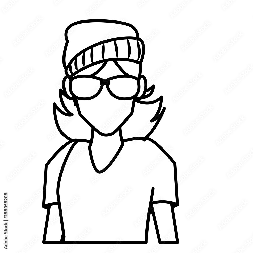 Woman with sunglasses cartoon icon vector illustration graphic design Woman with sunglasses cartoon icon vector illustration graphic design