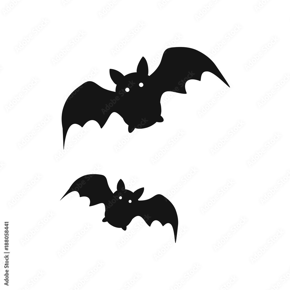 Bat icon. Halloween sign. Vector Illustration Bat icon. Halloween sign. Vector Illustration