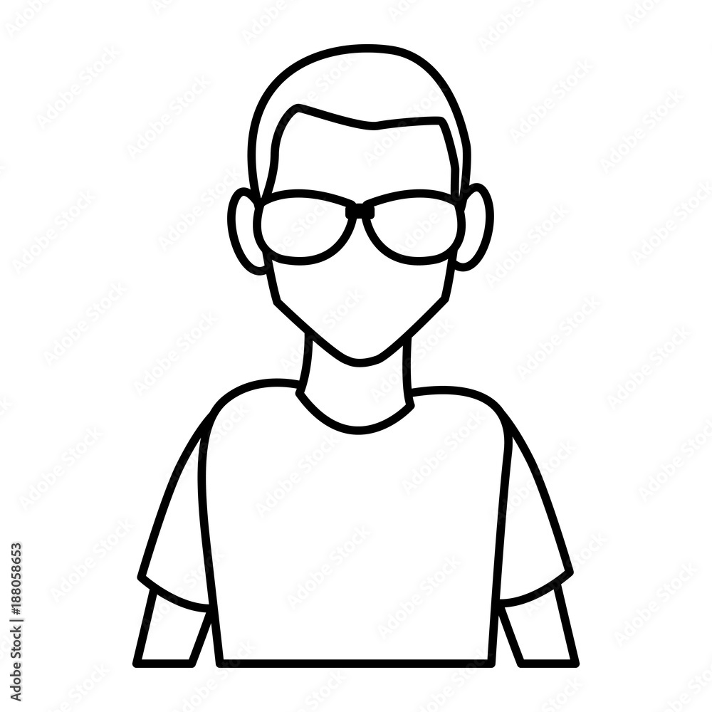 Man with sunglasses cartoon icon vector illustration graphic design Man with sunglasses cartoon icon vector illustration graphic design