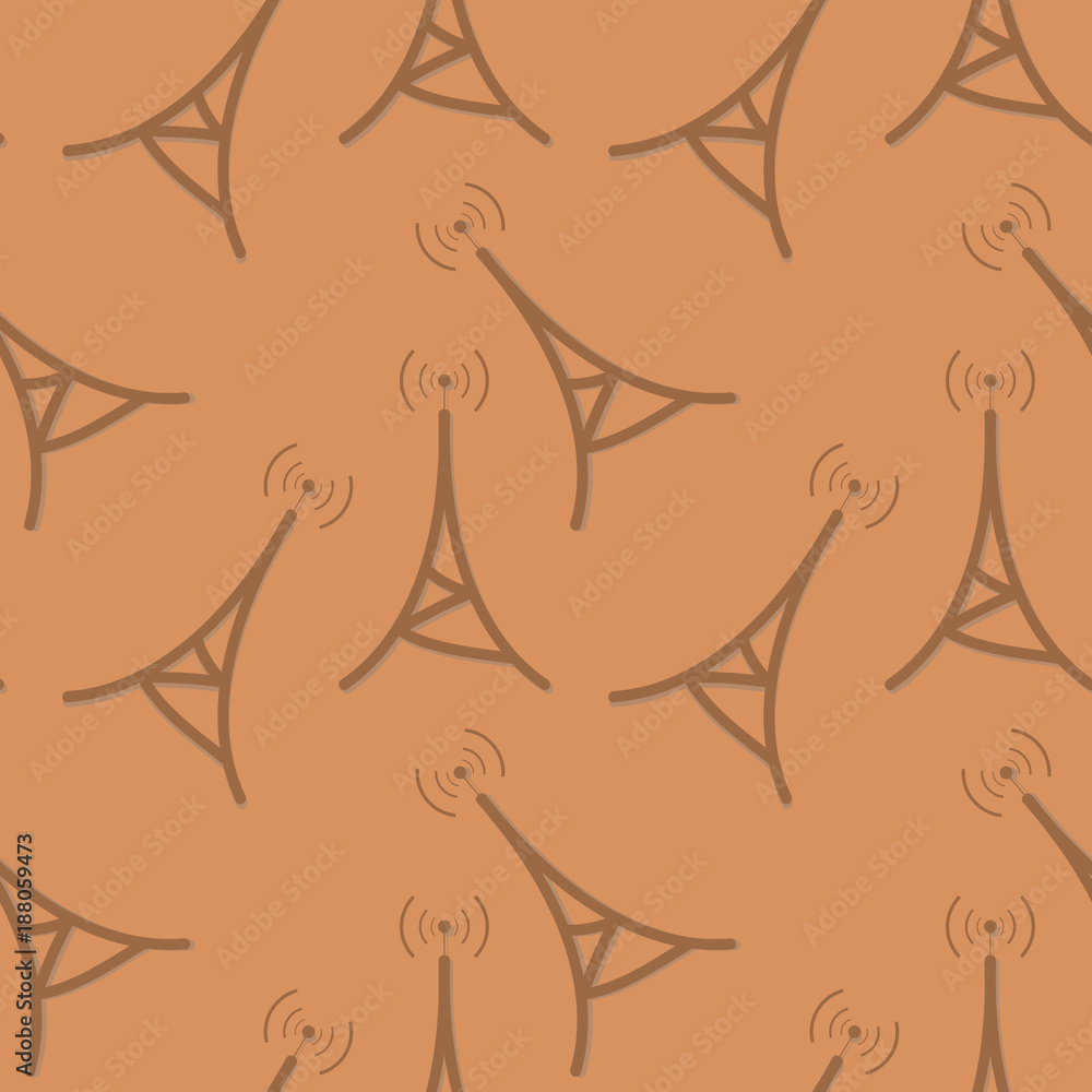 radio tower pattern on ginger background