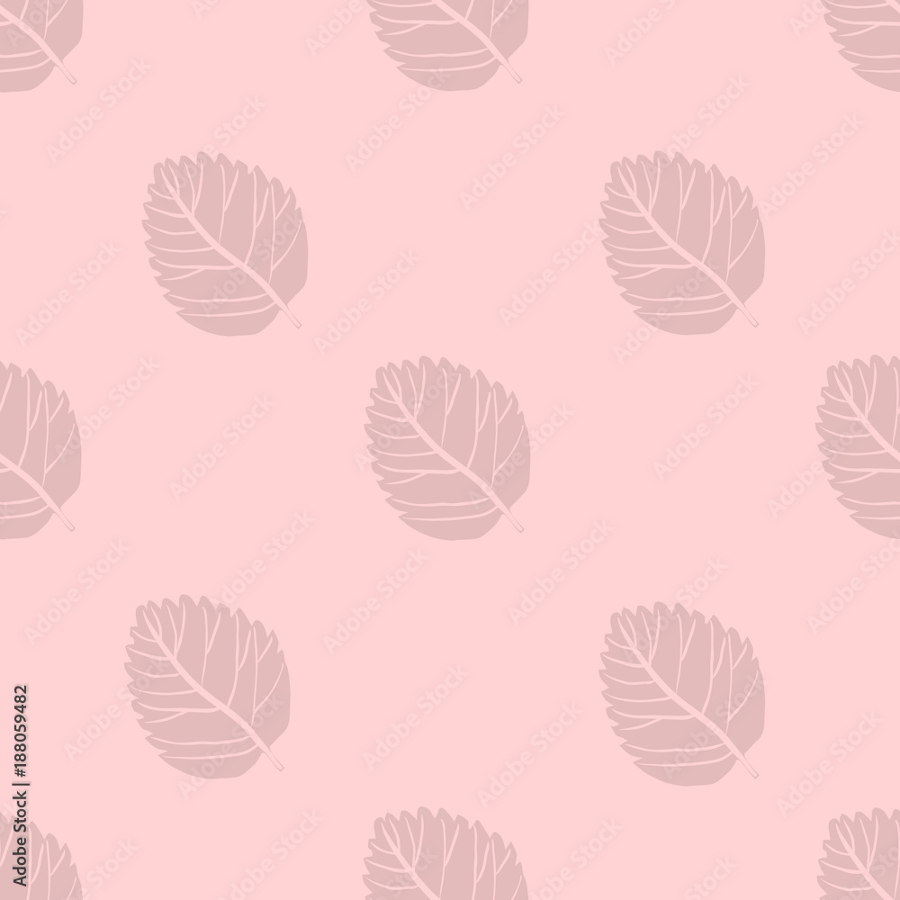 strawberry leaf pattern in a gentle pink color