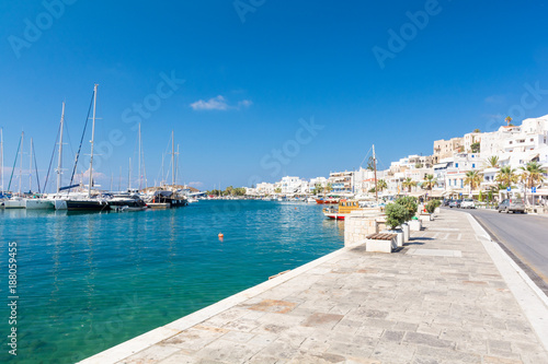 view on harbor in Naxos island, Cyclades, Greece