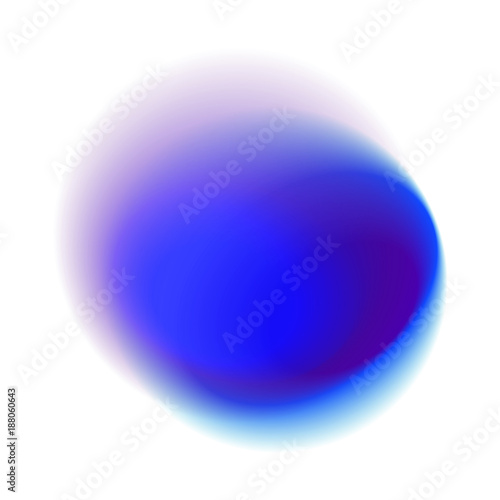 Purple gradient hole isolated on white background. Blue radial stain with round peacock colored texture. Turquoise blurred vector pattern. photo