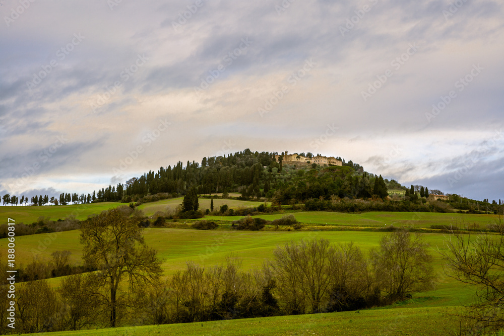 Classic hilly landscape in the Tuscan countryside - 1