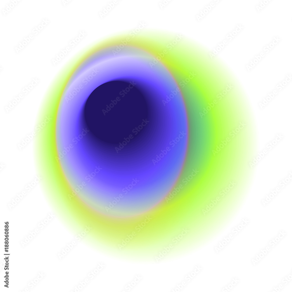 Blue radial hole with round peacock colored texture. Purple blurred spot vector pattern. Green gradient circle isolated on white background. Blue radial hole with round peacock colored texture. Purple blurred spot vector pattern. Green gradient circle isolated on white background.