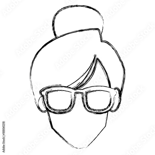 Faceless woman with glasses icon vector illustration graphic design