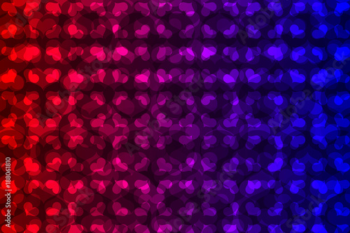 Red and blue heart vector pattern - red and blue pattern on a red and blue background