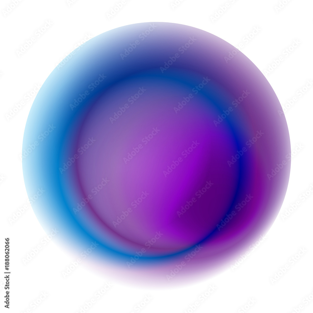 Obraz premium Purple gradient circle isolated on white background. Blue blurred ring pattern. Turquoise radial spot with soft pastel colored texture.