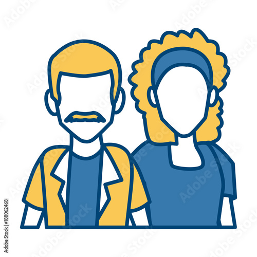 Couple of friends cartoon icon vector illustration graphic design © Jemastock