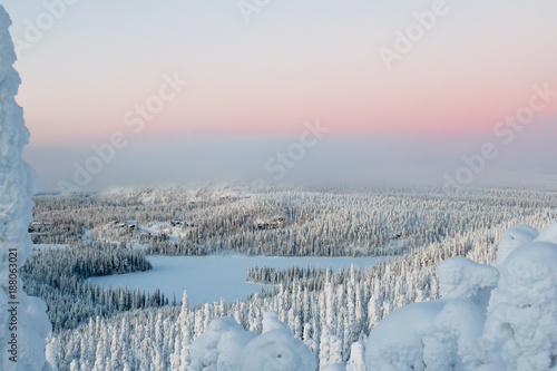 Frozen lake in Finland photo