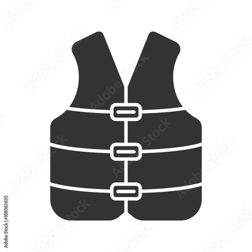 Schilderij op canvas Life jacket glyph icon
