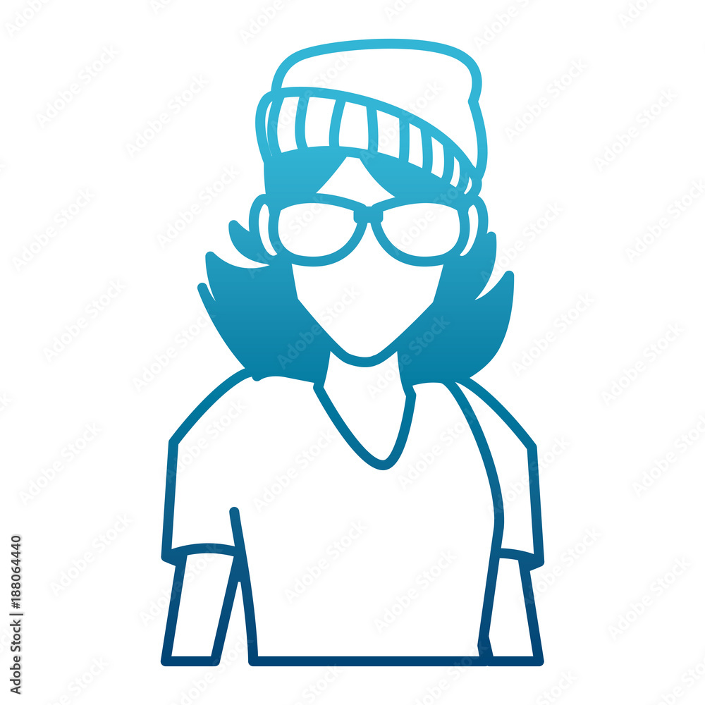 Woman with sunglasses cartoon icon vector illustration graphic design