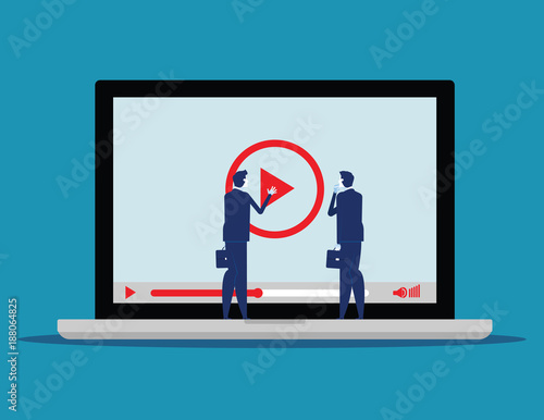 Business working and advertising online. Concept business vector illustration. Social media design.