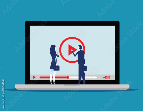 Business working and advertising online. Concept business vector illustration. Social media design.