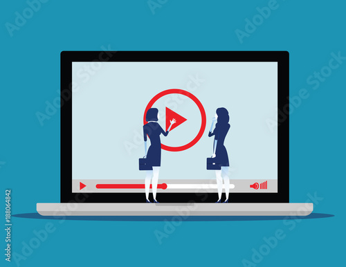 Business working and advertising online. Concept business vector illustration. Social media design.