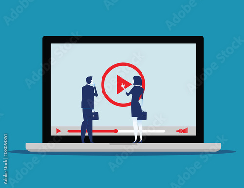 Business working and advertising online. Concept business vector illustration. Social media design.