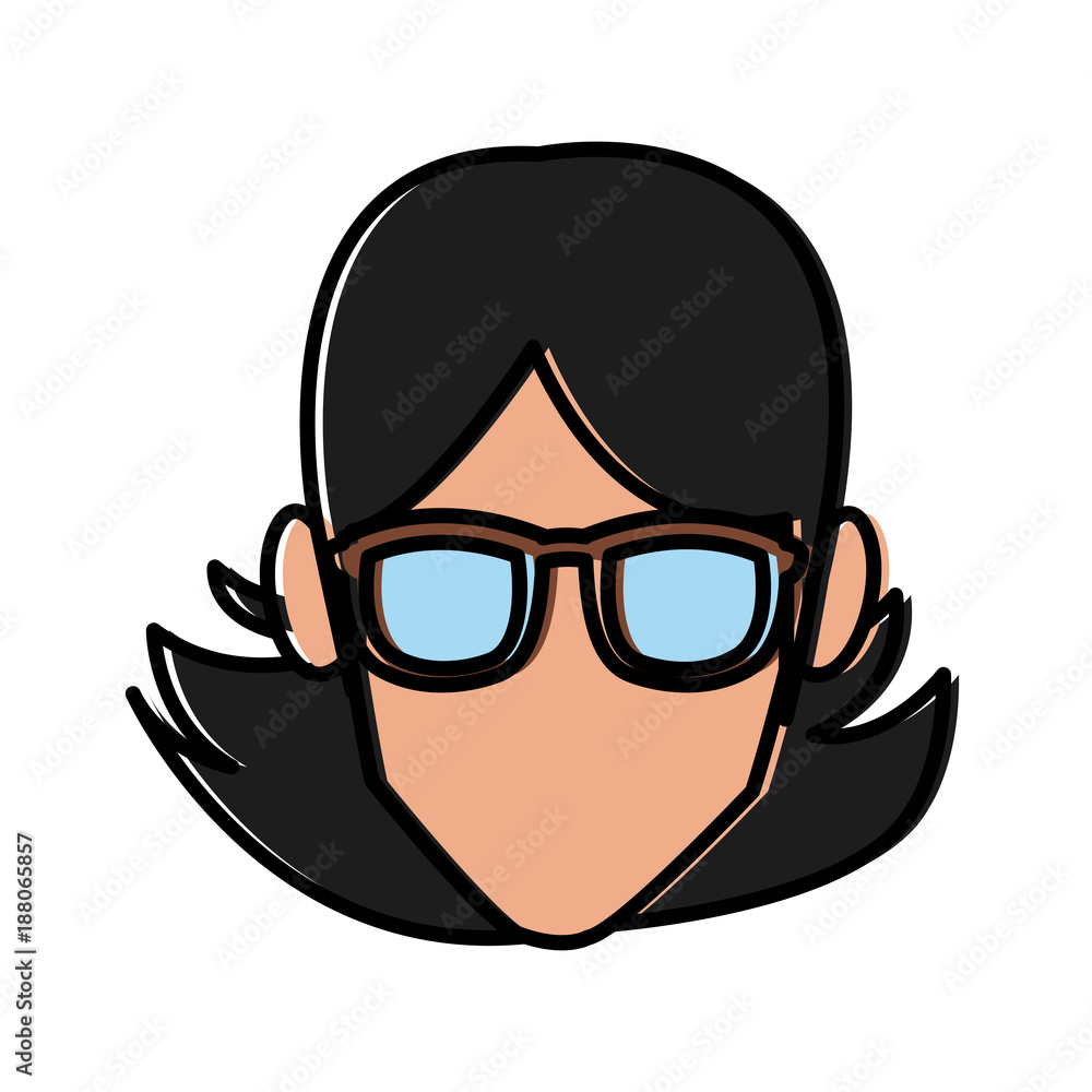 Faceless woman with glasses icon vector illustration graphic design