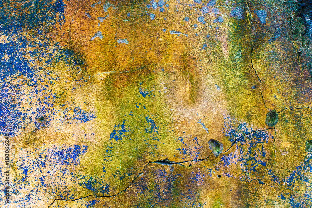 Разноцветная текстура старой потрескавшейся бетонной стены Stock Photo |  Adobe Stock