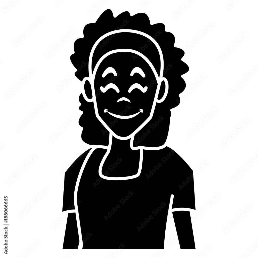 Woman profile smiling cartoon icon vector illustration graphic design