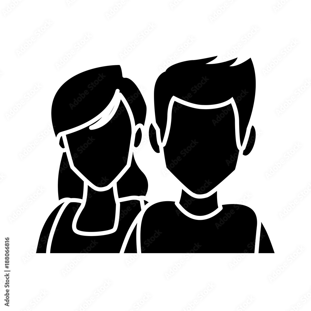 Couple of friends cartoon icon vector illustration graphic design Couple of friends cartoon icon vector illustration graphic design