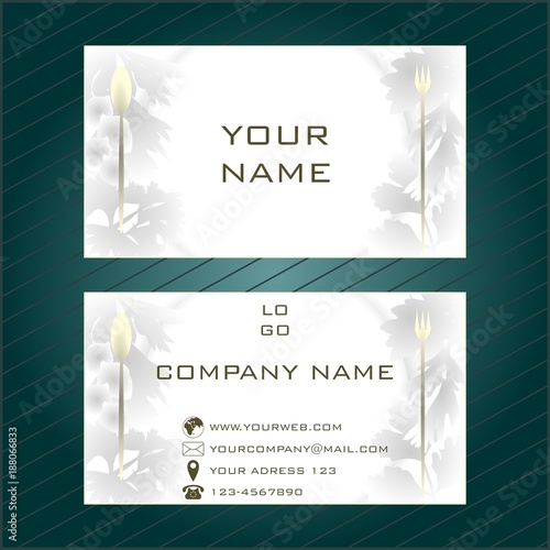 Business card in light gray tones