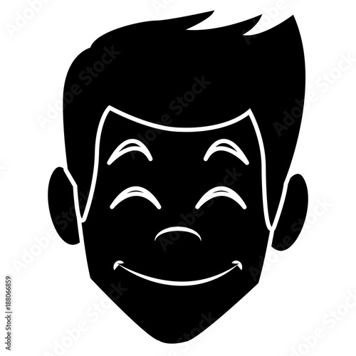 Man face smiling cartoon icon vector illustration graphic design