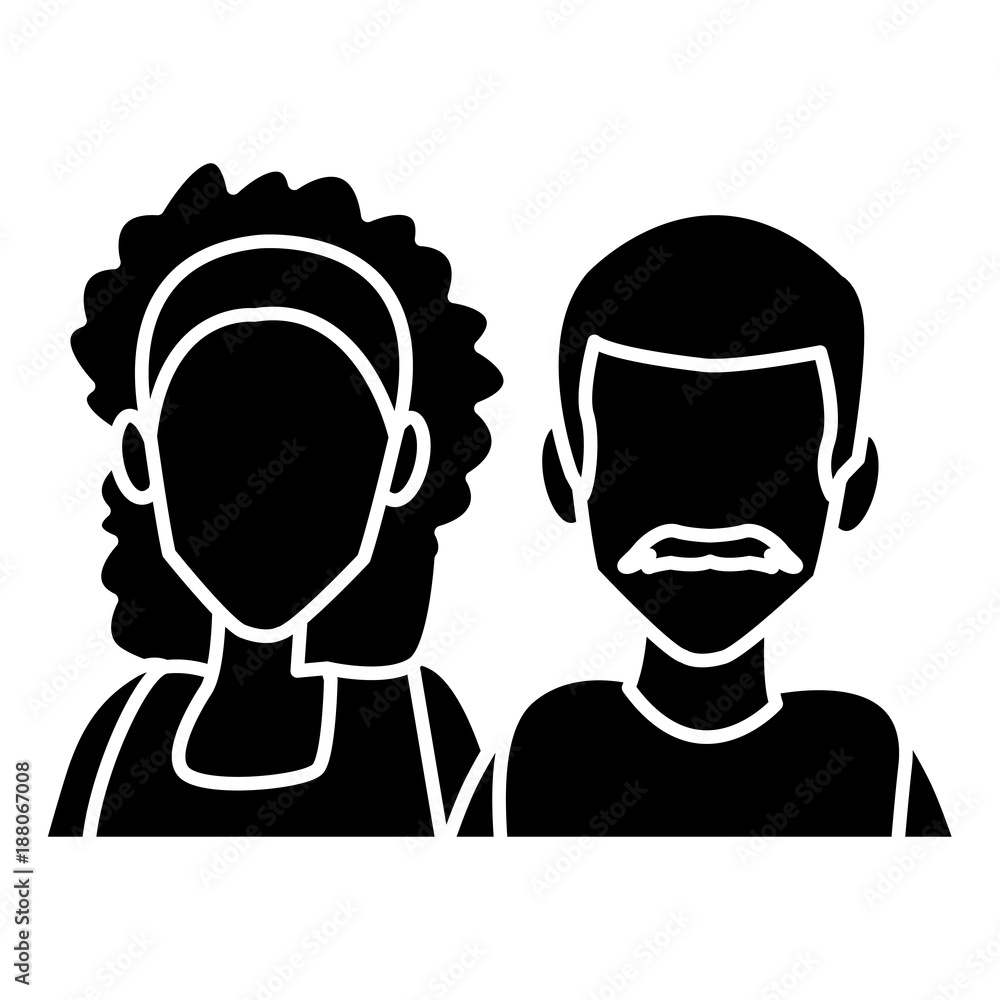 Couple of friends cartoon icon vector illustration graphic design Couple of friends cartoon icon vector illustration graphic design