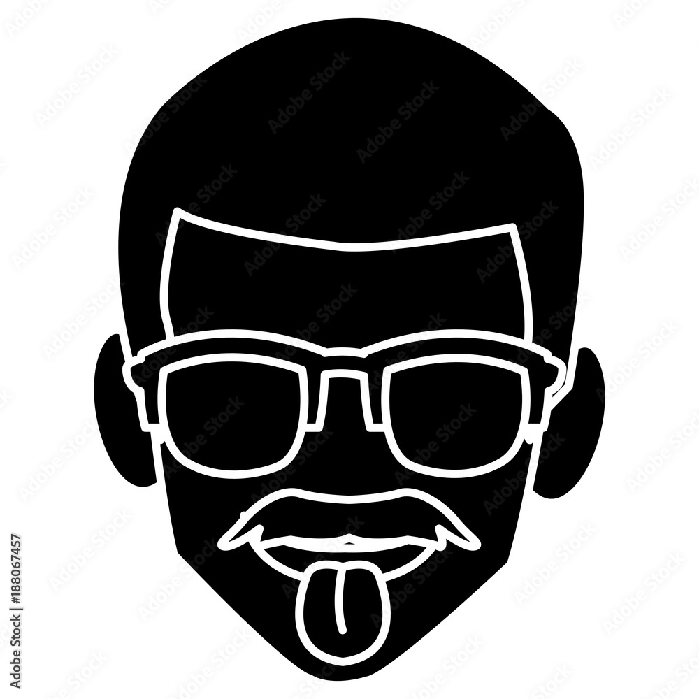 man sunglasses and tongue out icon vector illustration graphic design man sunglasses and tongue out icon vector illustration graphic design