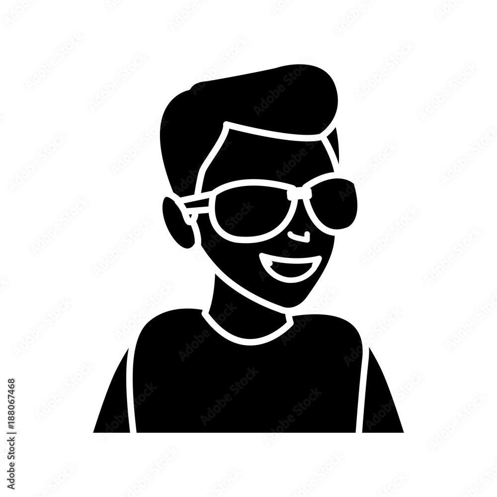Man with sunglasses cartoon icon vector illustration graphic design Man with sunglasses cartoon icon vector illustration graphic design