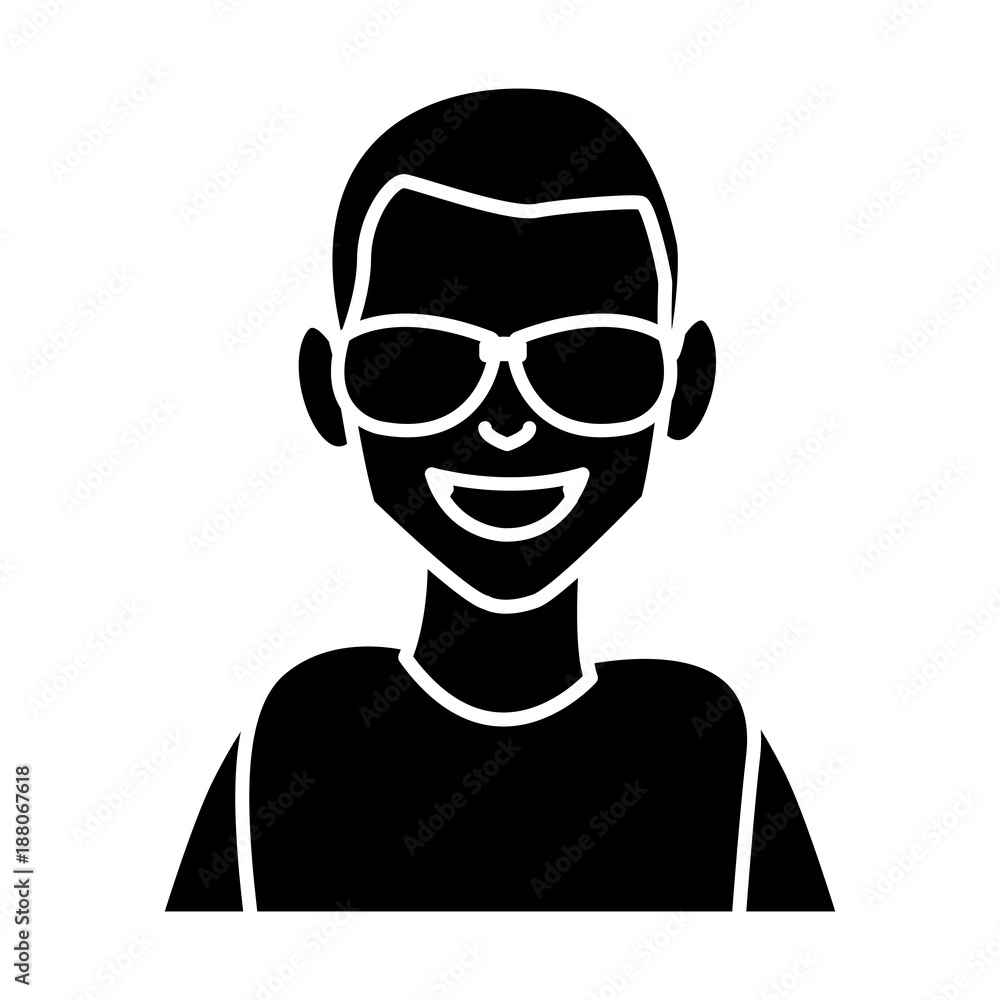 Man with sunglasses cartoon icon vector illustration graphic design Man with sunglasses cartoon icon vector illustration graphic design