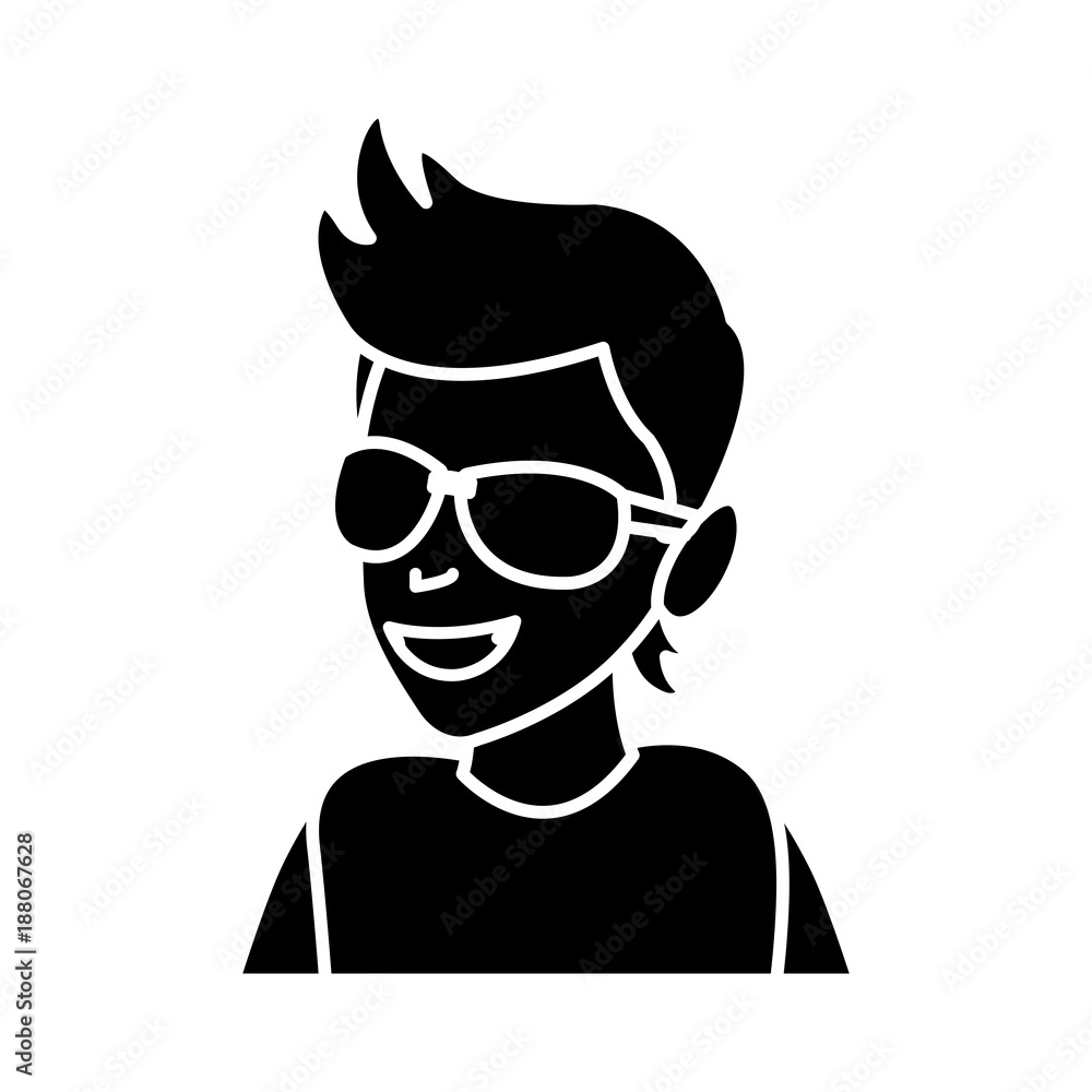 Man with sunglasses cartoon icon vector illustration graphic design Man with sunglasses cartoon icon vector illustration graphic design