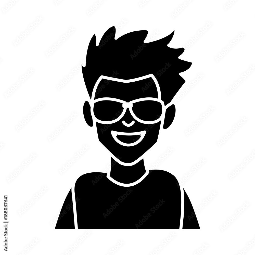 Man with sunglasses cartoon icon vector illustration graphic design Man with sunglasses cartoon icon vector illustration graphic design