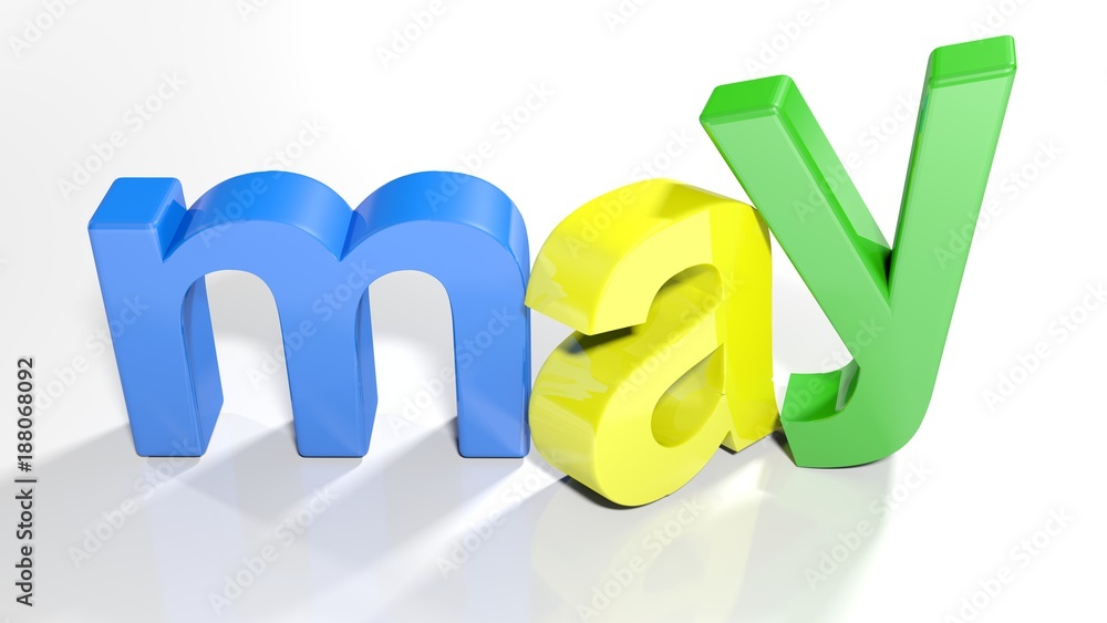 may 3D colorful write - 3D rendering may 3D colorful write - 3D rendering
