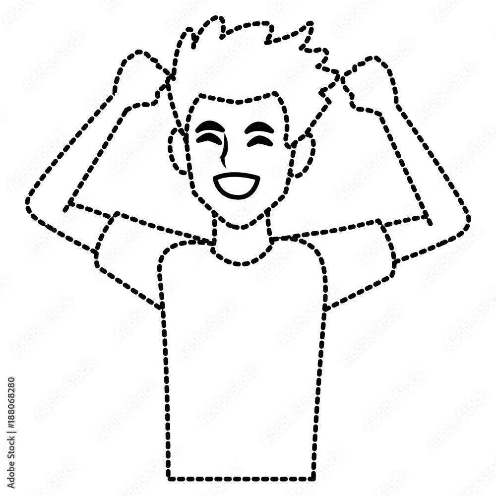 Man happy cartoon icon vector illustration graphic design